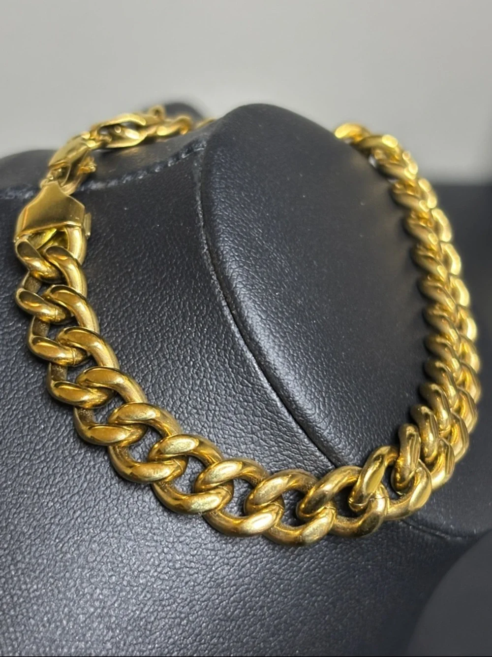 Stainless Steel Unisex Gold Curb Chain Cuban Link Bracelet